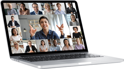 Image of zoom meeting on laptop